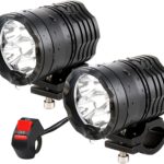 Motorcycle Driving Lights 12-60V 40W 3600LM LED Fog Lights for ATV UTV Bike Car Truck Boat Forklift Waterproof LED Spotlights with 6 Light Beads High Low Strobe Beam Switch Universal (Black 2)