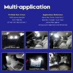 CANBUS BA9S White Extra Bright Car Interior Exterior Replacement Bulb Bayonet Base BA9 53 57 1445 1895 64111 Size Reading Map Dome Side Door Courtesy LED Light 12V 24V (Pack of 4) - Image 5