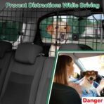 HAITRAL Universal-Fit Barrier,Adjustable Dog Barrier for SUVs,Cars,Trucks,Heavy-Duty Wire Mesh Guard Pet Divider,Back Seat Dog Separator Gate for Cargo Area,Safety Car Travel Accessories - Image 3