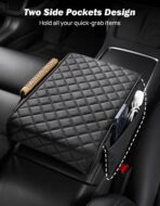 JOYTUTUS Center Console Cover for SUV Sedan, Thick Arm Rest Pad with Storage Bag Leather Middle Console Protector, ‎12.6" x 7.8" x 2.16" - Image 5