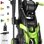 2026NEW Pressure Power Washer 4500PSI with 4 Quick Connect Nozzles, Inlet Hose & Filter, Foam Cannon for Cars/Fences/Driveways/Patios/Home Cleaning, Green