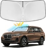 for BMW X7 2018-2025 2026 Windshield Sun Shade - 4 Layers Car Sunshades for Front Windows Shade Cover Custom Fit BMW X7 Sunshade 250T Retractable Shade Blocks UV Rays Car Accessories