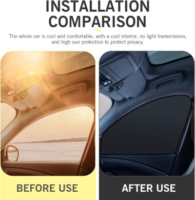 4PCS Auto Window Shade, Magnetic Side Window Sun Shade, Block Light Car Window Covers, Heat Insulation and UV Protection Car Curtain, Universal Interior Accessories - Image 5