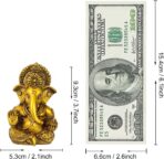 TIED RIBBONS Ganesh Statue for Car Dashboard | Resin, 3.7 inch | Gold Ganesha Statue for Home, Office, Desk, Pooja | Baby Ganesha Statues | Pongal Decorations | Indian Decor - Image 5