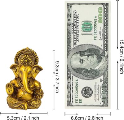 TIED RIBBONS Ganesh Statue for Car Dashboard | Resin, 3.7 inch | Gold Ganesha Statue for Home, Office, Desk, Pooja | Baby Ganesha Statues | Pongal Decorations | Indian Decor - Image 5