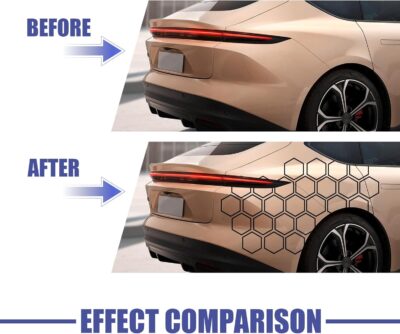 30 Grids Honeycomb Graphics Car Door Decals, Reflective PVC Car Side Body Sticker, Auto Body Modification DIY Vinyl Decal, Universal for Most Cars (Black) - Image 4