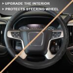 GIANT PANDA Steering Wheel Cover for GMC Sierra Acadia Terrain Yukon(3D Honeycomb-Gray-Standard Size) - Image 4