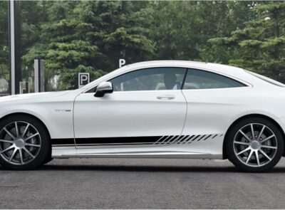 SUNJIKA Universal Vinyl Side Body Car Decals Racing Stripes Sticker Stripe Graphics Car Side Decals for SUV Off-Road Auto Car Body Side Door Decoration Racing Accessories 2PCS (Black) - Image 5