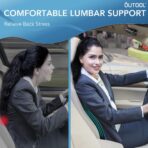 QUTOOL Lumbar Support Pillow for Car, Truck Accessories Travel Essentials, Memory Foam Back Cushion for Driving Seat, Back Pain Relief,Washable Cover, Lower Back Support Fits Most Cars(Black) - Image 6