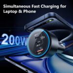 USB C Car Charger Fast Charging 200W, Dual PD 100W Type C Car Charger, PD3.0/QC4.0/PPS Cigarette Lighter Adapter for iPhone 16/15/14/13/12, Galaxy S22/S21 Ultra, MacBook, Laptop etc - Image 2