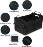 Car Trunk Organizer, 75L Large Capacity Waterproof Auto Storage with Non-Slip Bottom Strips, Collapsible Cargo Organizer for Suv, Truck, Sedan, Portable Car Accessories for Women Men(Black) - Image 4