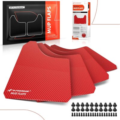A-Premium Universal Mud Flaps, 4 Pack Splash Guards for Truck Car Pickup SUV, Front & Rear Upgraded Mud Guards Includes Mounting Hardware, Drilling Required, Red - Image 8