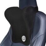 Car Neck Pillow for Driving Seat, Soft Memory Foam Headrest Pillow with Adjustable Strap and Removable Cover, Ergonomic Neck Support for Car, Office Chair, Gaming Chair – Black