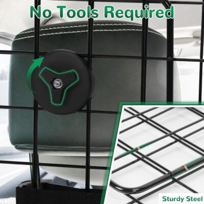 HAITRAL Universal-Fit Barrier,Adjustable Dog Barrier for SUVs,Cars,Trucks,Heavy-Duty Wire Mesh Guard Pet Divider,Back Seat Dog Separator Gate for Cargo Area,Safety Car Travel Accessories - Image 5