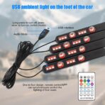 Car Interior LED Light, 4 in 1 RGB Vehicle Underdash Ambient Lighting Kit with Music Sync & APP/Remote Control, USB Port Auto Inside Footwell Decoration Lamp, Universal Fit - Image 4