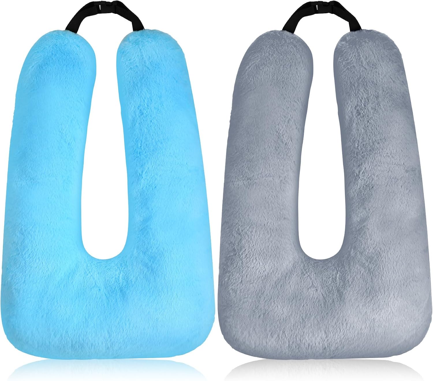 71PSoILenyL._AC_SL1500_.jpg Barydat 2 Pcs Car Travel Pillow for the Back Seat 28 x 18 in Sleeping Reading Pillows for Long Distance Travel Car Cushion for Kids Adults Head and Body Support U Shaped Pad for Travel(Gray, Blue) - Image 1