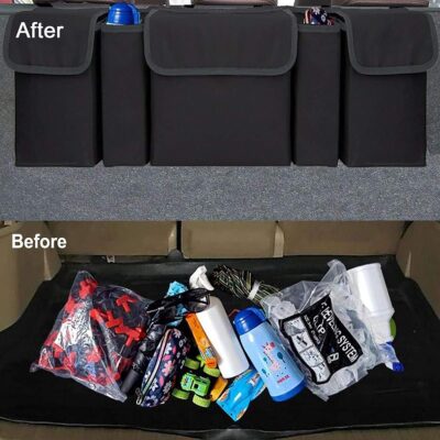 Car Organizers and Storage, Backseat Hanging Organizer with 5 Pockets, Waterproof Collapsible Large Capacity Organization Bag, Interior Accessories Trunk Organizer for Car, SUV, Truck, MPV - Image 7