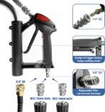 JANZ 24'' Pressure Washer Surface Cleaner with 4 Wheels,Dual Handle,Stainless Steel Housing, 4 Replacement Nozzle Cores and 2 Hose Adapters,Ideal for Driveways, Sidewalks,Patios,Decks Cleaning - Image 5