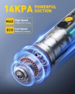 AUXITO Car Vacuum Cleaner - Portable Handheld Vacuum Cleaner 14000Pa Suction Power, Blow & Suction 2 in 1 Mini Vacuum Cleaner Hand Held Vacuum for Car, Home, Pet, Office, Gifts for Men (Silver) - Image 4