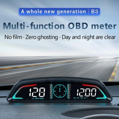 OBD2 Gauge Display,Head Up Display for Cars,Speedometer with Speed,Engine RPM,Clock,Overspeed Alarm,Water Temperature Alarm,Fatigue Driving Reminder,Fits Most Post-2008 Models - Image 2