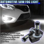 2PCS Bright 50W 881 LED Fog Light Bulbs, High-Power 6000K 881, 889, 862, 886, 894, 896, 898 LED DRL Daytime Running Lights, Xenon Cool White Headlight Bulbs Replacement for Car, Truck (White) - Image 4