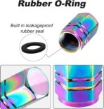 Alpmosn Colorful Aluminum Tire Stem Valve Caps Wheel Valve Covers Car Dustproof Tire Cap Cover Accessories, Universal for SUV, Car, Bike and Motorcycle，Hexagon Shape (4PCS) - Image 3