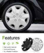 SCITOO 4-Pack Premium 16 Inch Hubcaps Set Wheel Rim Cover OEM Style Easy Snap On Car Truck SUV Silver HubCap(Full Set of 4) - Image 4