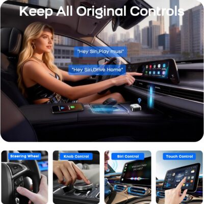 2026 Mini Wireless CarPlay Android Auto 2 in 1 Adapter - Converts Wired to Wireless Car Play Dongle, 5.8GHz Fast Bluetooth Receiver for 2016+ Vehicles, Plug & Play Auto Connect (USB-A/C) - Image 6