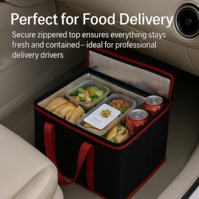 musbus 2Pk Trunk Organizer for Car Insulated Reusable Grocery Bags, Collapsible Cooler Bag for Groceries, Heavy Duty Large Insulated Bag (Large, Charcoal Black) - Image 4