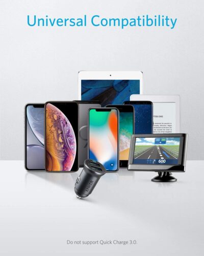 Anker 320 Car Charger (24W II), Mini Aluminum Alloy Dual USB with Blue LED for iPhone16 15 14 13 12 Series, iPad Pro/Air 2/Mini, Galaxy and More - Not Compatible with Quick Charge (Black) - Image 7