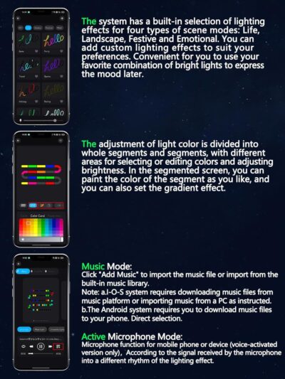 Dreamcolor Interior Acrylic Car Light Strip, 2 in 1 Car LED Strip Light with APP Control 43.3 Inches Fiber Optic Ambient Lighting Kits, Multi-Modes Sound Sync Neon Lights - Image 7