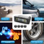 RV Tire Pressure Monitoring System, 6-Wheel Real Time Wireless TPMS Sensors Set of 6 for Cars, SUVs & Light Trucks (0-9.9 BAR, 0-144 PSI, Solar/USB Charging)±3 PSI (6 Sensors) - Image 6