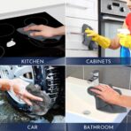 GLIMGLINT Grey Microfiber Cleaning Cloth,12PK Reusable Cleaning Rags, Highly Absorbent Shop Rags Bulk, All-Purpose Car Cleaning Towels for TV Screen, Kitchen, Bathroom, Restaurant Garage, 14"X12" - Image 7