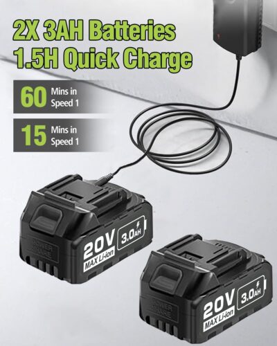 1200PSI Cordless Pressure Washer 2 Batteries - Brushless Cordless Power Washer with 6-in-1 Nozzle, Foam Cannon, LCD Display, Battery Pressure Washer for Patio, Car & Outdoor Cleaning - Image 4