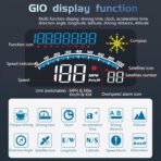 GPS Digital Speedometer with Compass, Time, Driving Distance, Fatigue Driving Reminder, Overspeed Alarm 5.5" MPH Head Up Display HUD for All 5V Vehicle - Image 4