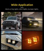 Exzeit 120W 3Inch Lights Pods with DRL, 12000LM Auxiliary Driving LED Pods Ditch Light, Bright Fog Lights for 4Runners Truck Cars,12V/24V - Image 6