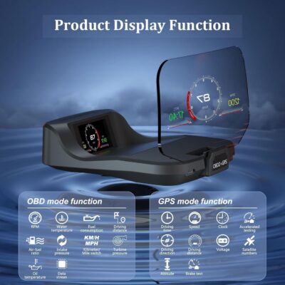 Head Up Display for C2, Obd2 Display With Rpm/ Fuel Consumption/ Water Temperature/ Over-Speed Alarm, Gps Speedometer for Car, Suitable for All Cars - Image 3