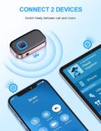 COMSOON Bluetooth AUX Adapter for Car, Noise Reduction Bluetooth Receiver for Music/Hands-Free Calls, Wireless Audio Receiver for Home Stereo/Speaker, 16H Battery Life/Dual Connect (Black+Pink) - Image 7