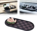 Multifunctional Car Anti-Slip Mat with 360° Rotating Phone Holder & Temporary Parking Number, Anti Slip Mat for Car Dashboard, Multi Functional Cell Phone Holder for Sunglasses Keys Small Items (#C)