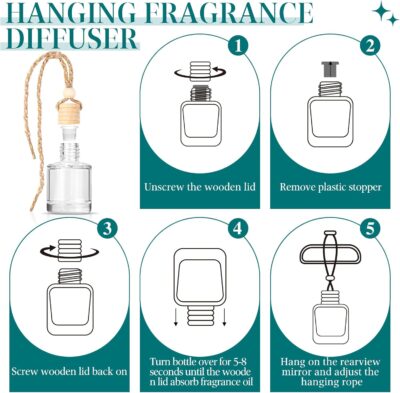 AROIC Premium Scent Car Air Freshener, 6 Pack Hotel Scent Collection Diffuser Set, Long Lasting Luxury Fragrance Essential Oil Aromatherapy, Hanging Air Freshener for Car Interior Accessories Unisex - Image 7