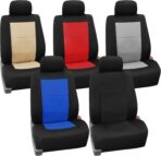 FH Group Car Seat Covers Full Set Black Neoprene - Universal Fit Waterproof Automotive Low Back Front and Solid Back Seat Cover, Washable Seat Cover for SUV, Sedan and Van - Image 2