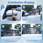 Nuanchu 4 Pack Car Window Shade Seat Sun Protection Cover Breathable Mesh Front Rear Universal Automotive Window Cover for Family Camping Privacy Blackout Front(23'', 22-43'') Rear(21'', 22-43'') - Image 5