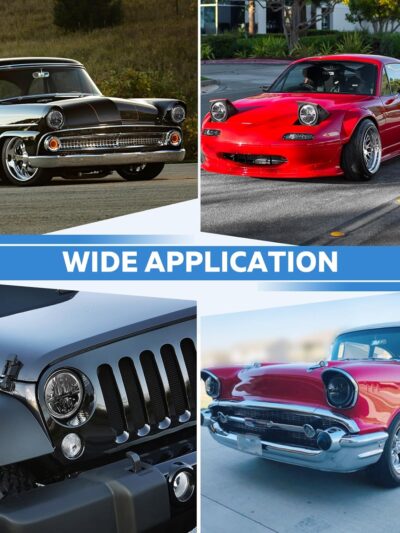 ZIMABLUE 7 inch LED Headlight 2PCS Cool White High Low Beam Plug and Play 7" round Headlights H6024 LED Headlight DOT Approved Compatible with Jeep Wrangler JK TJ CJ, Truck SUV etc (Reflector (2pcs)) - Image 2