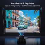 1500 ANSI Official Licensed Google TV Smart Projector, HAPPRUN 4K Full HD Home Theater with Auto Focus, Dolby Sound, Wi-Fi Bluetooth, Built-in Apps, Compatible with Phone & PC, Indoor & Outdoor Use - Image 6