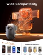 Wireless Car Charger, [15W Fast Charging] Car Phone Mount with Upgrade Suction, Car Phone Holder Charger for Dashboard Windshield Compatible with iPhone 16/15/14 Pro Max, Galaxy S25/S24 Grey - Image 5