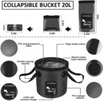 AUTODECO 41Pcs Car Cleaning Wash Kit Interior Detailing Cleaner Kit with High Power Handheld Vacuum, Collapsible Bucket, Windshield Tool, Snow Shovel, Tire Brush, Complete Car Care Tools, Black - Image 4