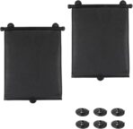 2 Pack Car Window Sun Shade for Side Windows – Retractable Roller Sunshade for Baby, Kids, Pets – UV Protection, Heat & Glare Blocker for Cars, SUVs, Trucks (15"×18")