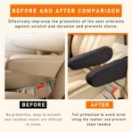 Kewucn 2 PCS Car Front Seat Armrest Covers, Elastic Fabric Auto Seat Armrest Protectors, Universal Seat Arm Rest Cover Replacement, Vehicle Interior Decor Accessories (Black) - Image 5
