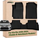 Car Floor Mats Replacement for Kia Rio Sedan & Hatchback 2018-2024 Protection Custom Fit All Weather Waterproof Carpets Durable Odorless Liners Front & Rear Full Set Accessories