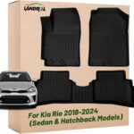 Car Floor Mats Replacement for Kia Rio Sedan & Hatchback 2018-2024 Protection Custom Fit All Weather Waterproof Carpets Durable Odorless Liners Front & Rear Full Set Accessories